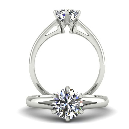 AH Peck Round Brilliant Diamond Ring in Platinum 950 AU